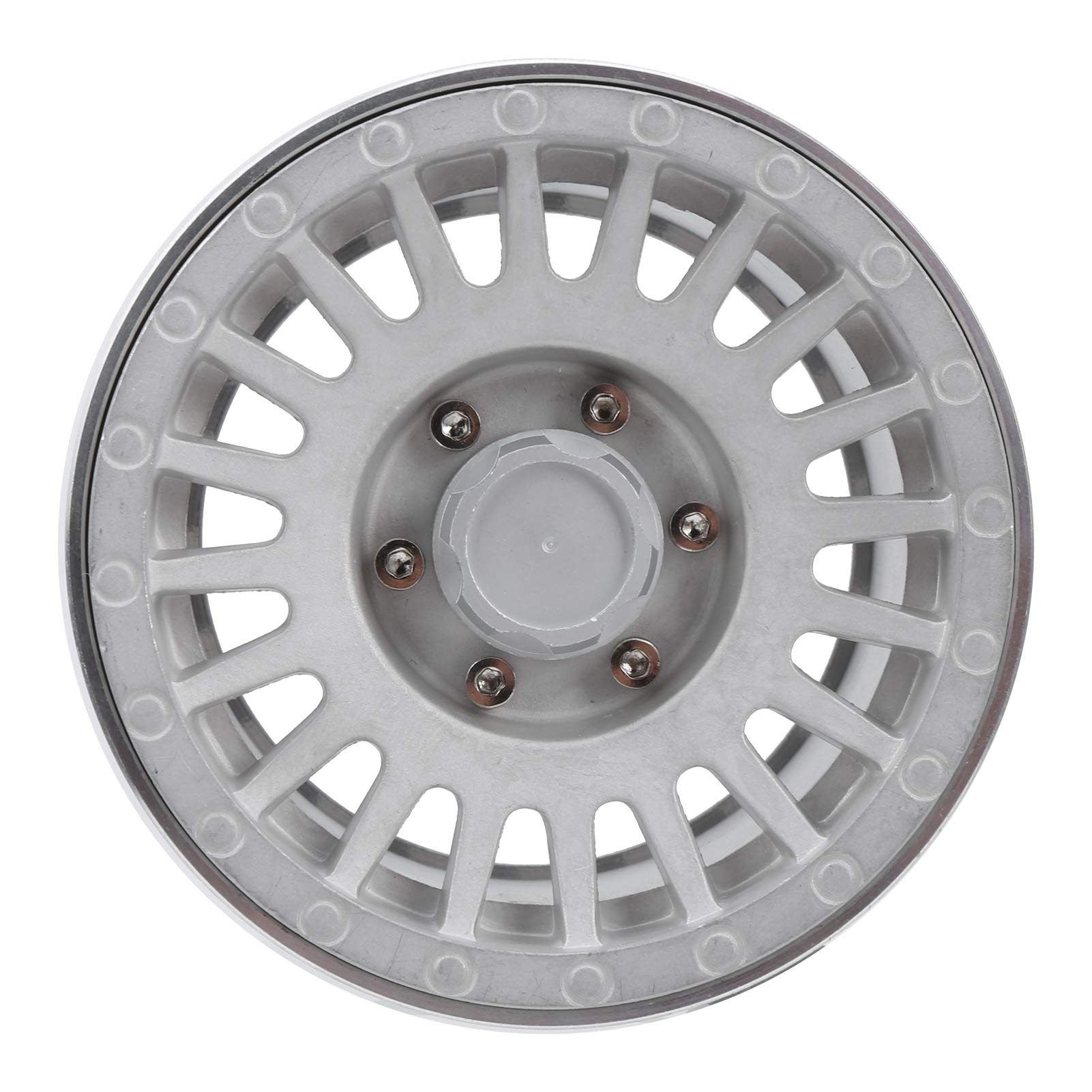 Cubo de rueda de Metal de 2,2 pulgadas, cubo de rueda sobre orugas CNC para coche de escalada, accesorio para coche RC 1/8 1/10 (Plata)