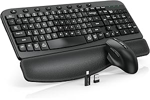 Ergonomic & Large Wireless Keyboard and Mouse Combo