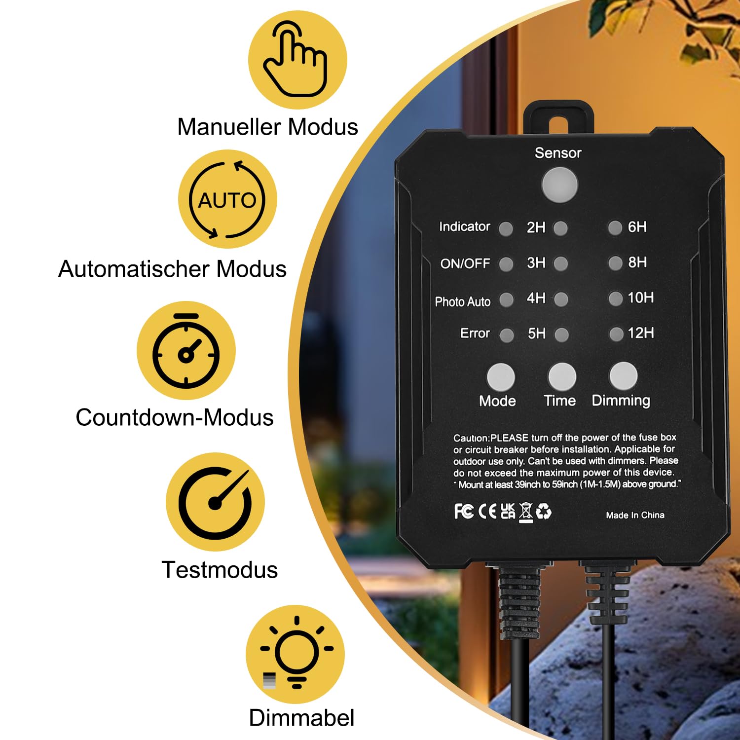 Gartenbeleuchtung LED außen mit Mit Timer- und Sensorfunktion，5W dimmbar Gartenstrahler Warmweiß 3000K 8 Stück，IP65 Wasserdicht für die Außen, Garten, Terrasse, Baum