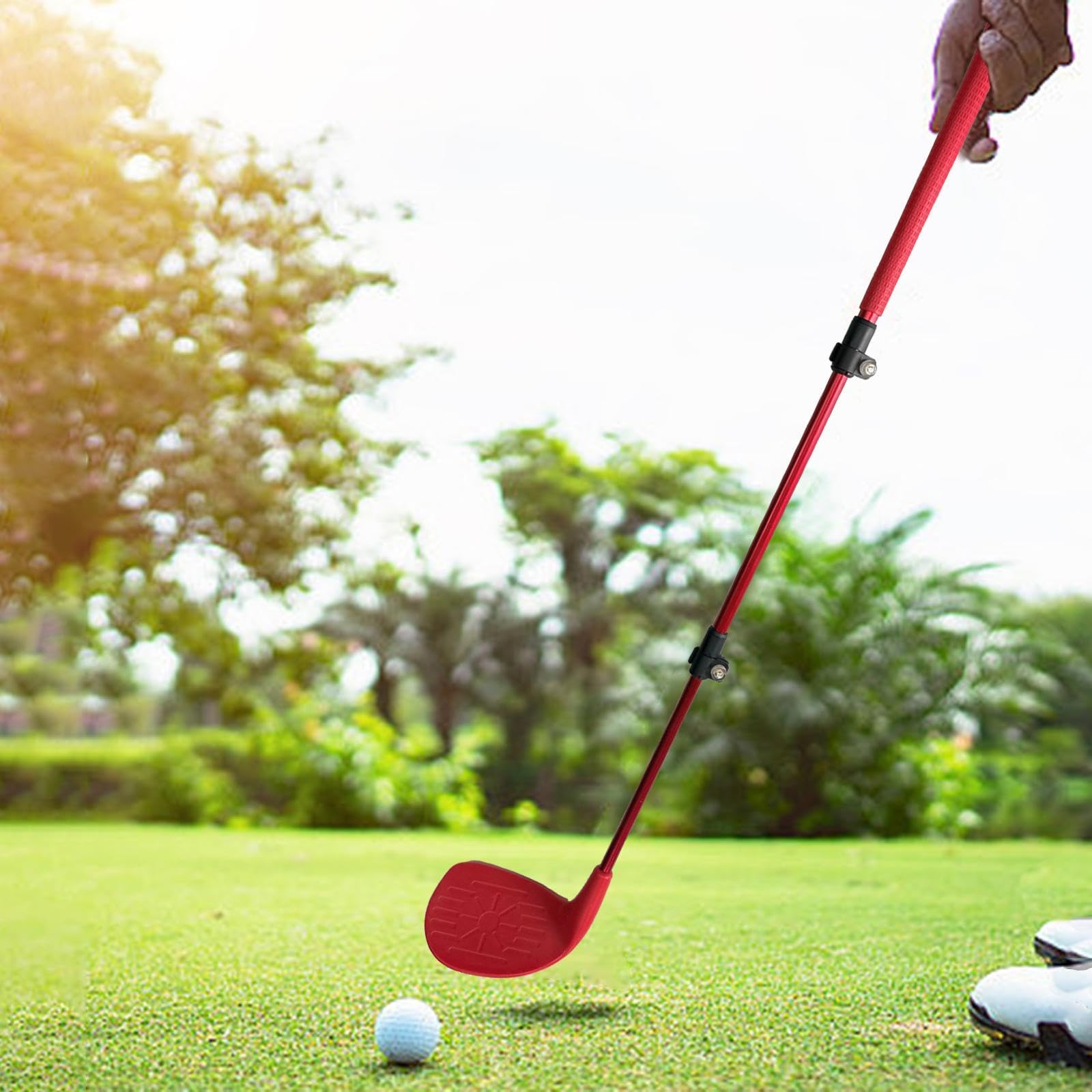 Oshhni Golf Wedge Golf Chipper Club für Anfänger und Profis, Golfschläger Golf Club Leichte Teleskop-Trainingshilfe zum Spielen für Herren & Damen, Rot