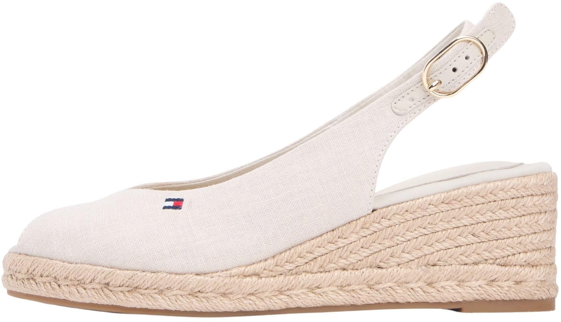 Tommy Hilfiger Women's Mid Wedge Espad Slingback FW0FW09228 Wedge Espadrilles, BEIGE (Classic Beige), 6
