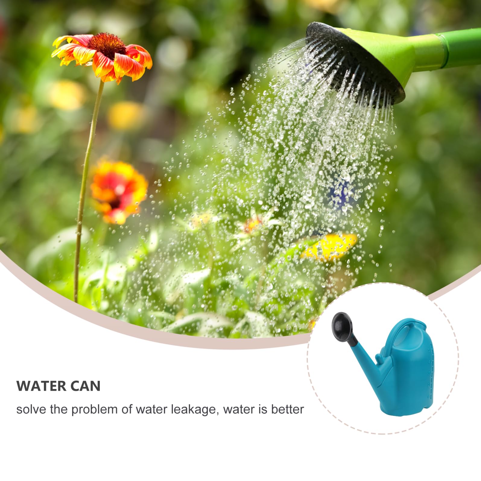 HANABASS Regadera de Plástico para Jardín 5L Color Azul Lago Largo para Riego de Plantas y Flores Aspersor Creativo para Macetas y Uso Exteriores Reutilizable