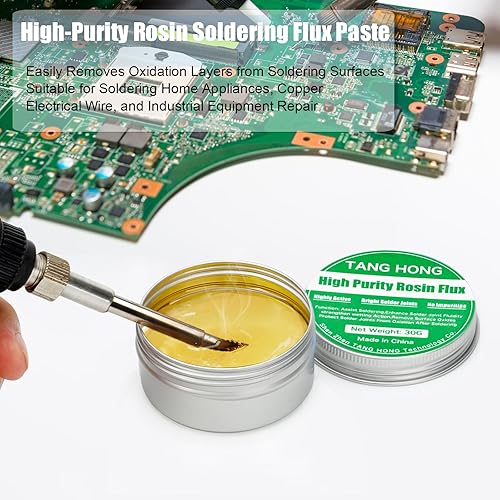 Miniatura 3 de TANG HONG Alambre de soldadura sin plomo,0.024 in Soldadura de núcleo de colofonia,Sn99.3 Cu0.7,para reparaciones electrónicas,1.76 oz de soldadura