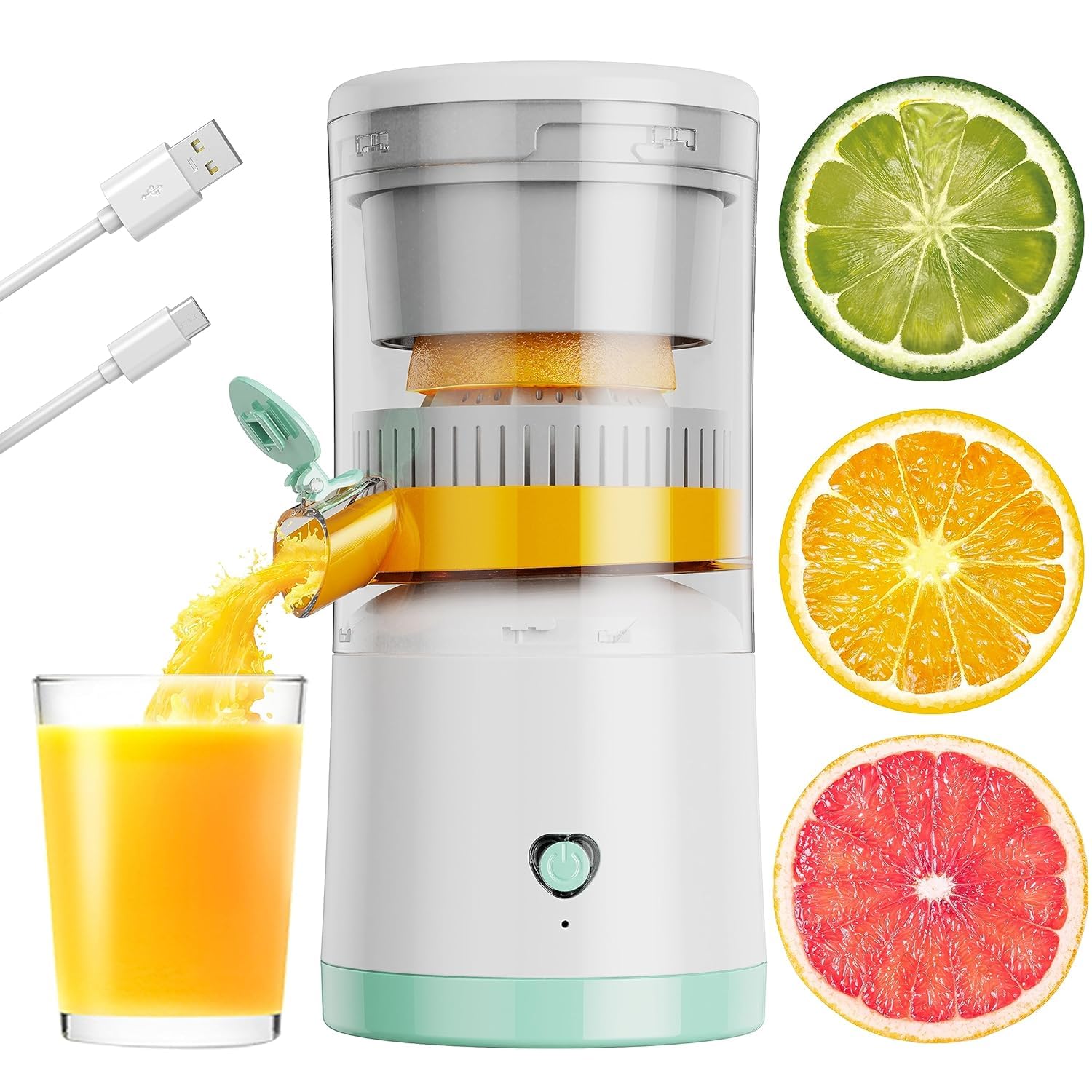 Drumstone (𝐋𝐢𝐦𝐢𝐭𝐞𝐝 𝐓𝐨𝐝𝐚𝐲) Portable Electric Citrus Juicer, Lockable Spout & One-Click Operation for Fruit & Vegetables Instant Healthy Fresh Juices Anytime 𝟏𝟓 𝐘𝐞𝐚𝐫𝐬 𝐖𝐚𝐫𝐫𝐚𝐧𝐭𝐲-image-45