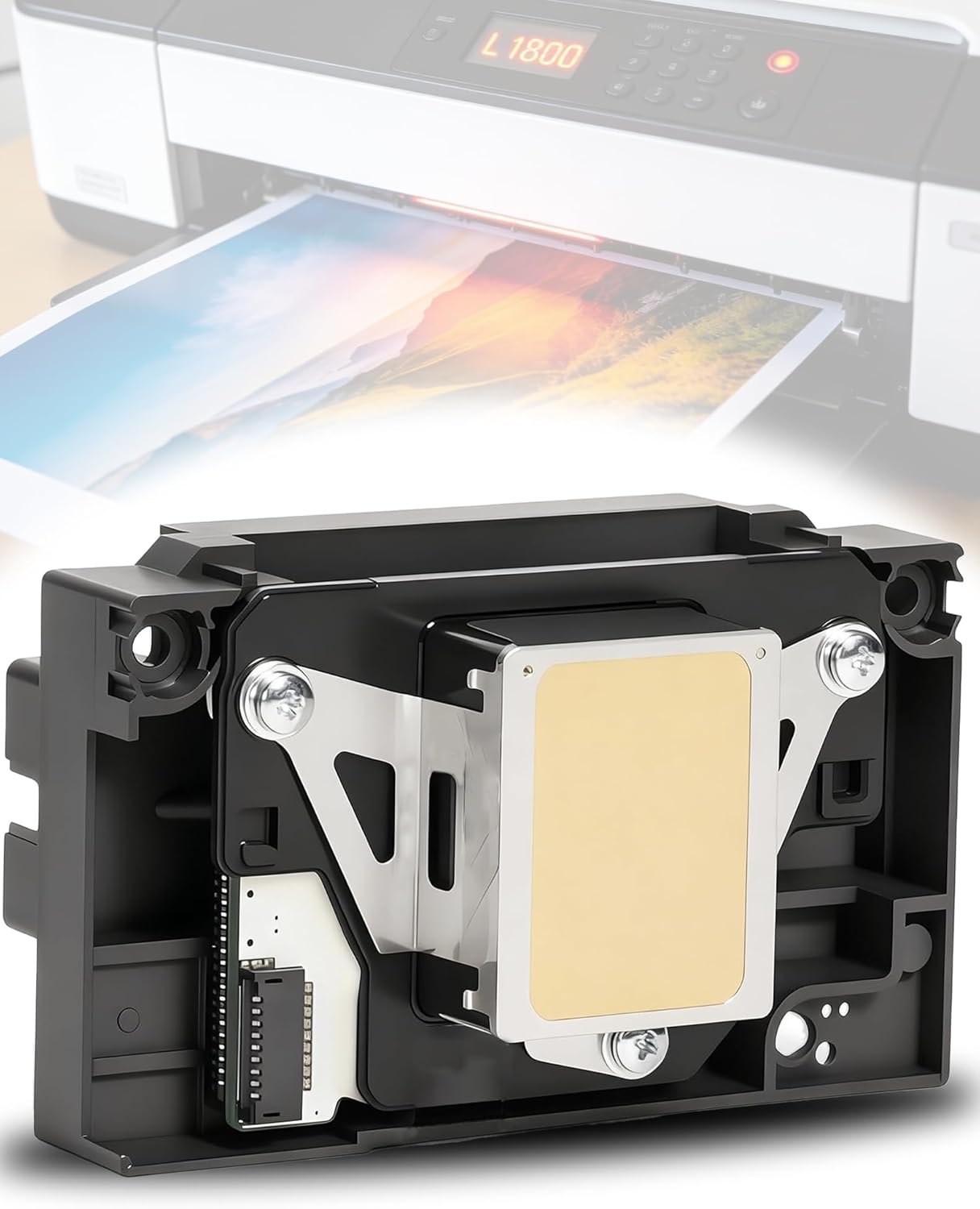 L1800 DTF Printhead Replacement for L1800 L1800D R1390 R1400 R1430 R1500W R260 R270 R330 DTF Printer, Easy Installation, Anti-Clogging Nozzle