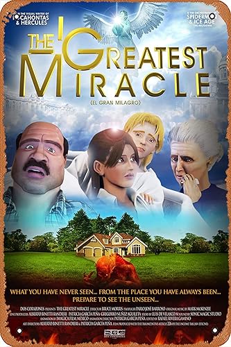 El gran milagro 2011 Tin Metal Vintage Sign Wall Decor Funny Decoration for Home Kitchen Bar Room Garage Movie Poster Plaque 12x8 Inch