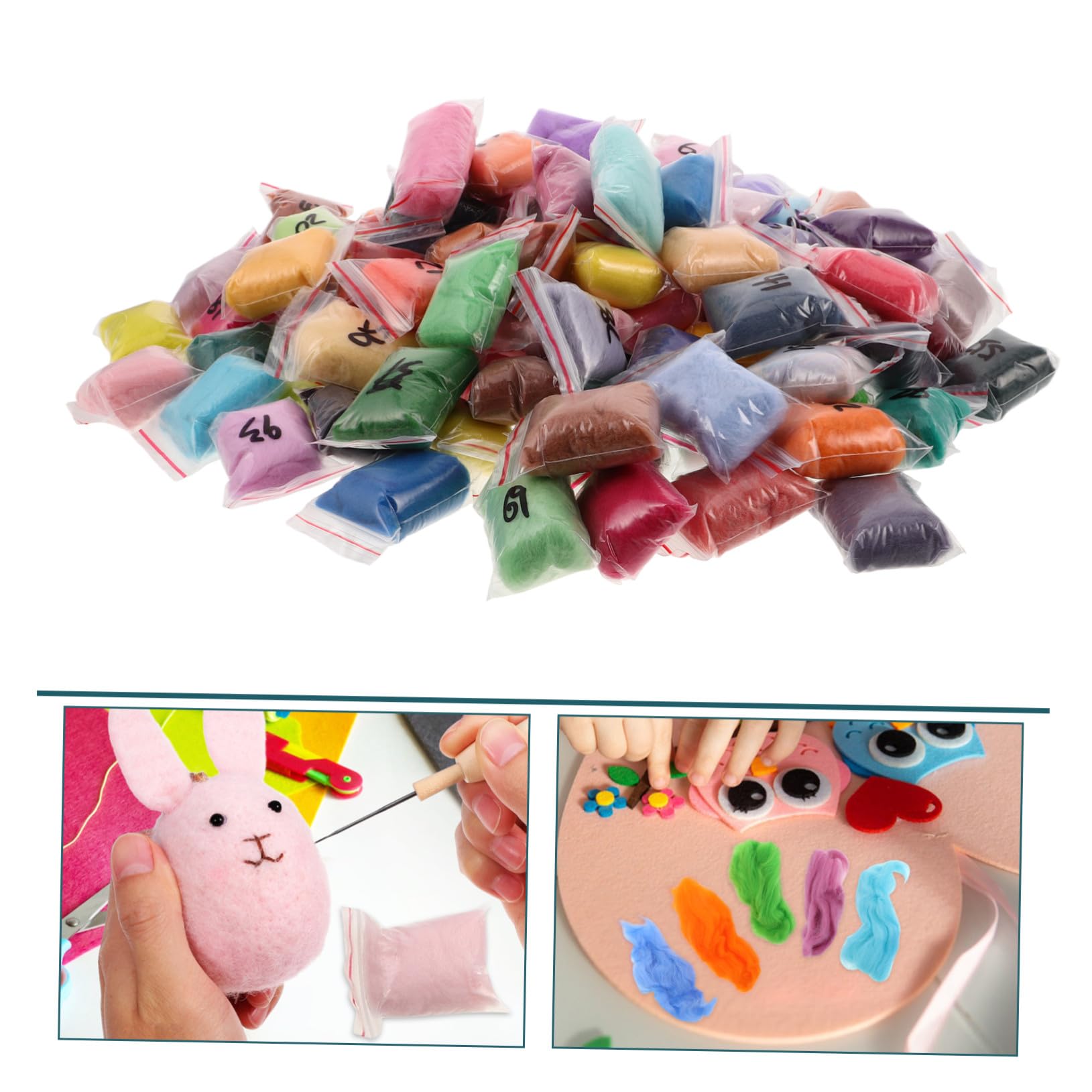 Colores Lana Fieltrar Piezas 100 para Aguja para Manualidades