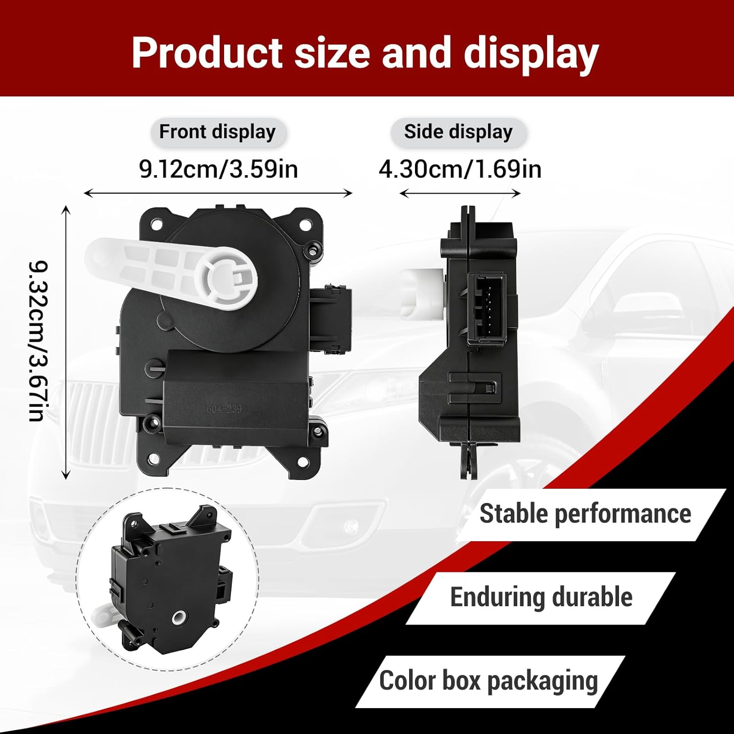 Driver Side HVAC Heater Blend Door Actuator - Replaces 7T4Z19E616B & 604-239 - Compatible with 2007-2014 Ford Edge (Left Main Temperature/Dual Zone), 2007-2015 Lincoln MKX - Air Mix Control Motor