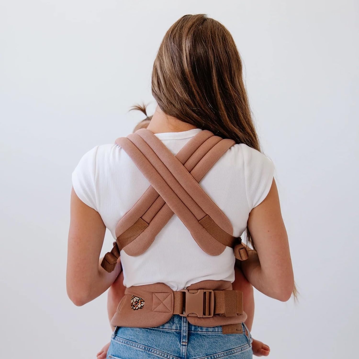 Mabē Monarch Ergonomic Baby Carrier – Premium Cotton Soft Structured Newborn to Toddler Carrier with Hip-Healthy Design, 3 Carry Positions (7-35lbs), Lightweight & Breathable, (Mocha)