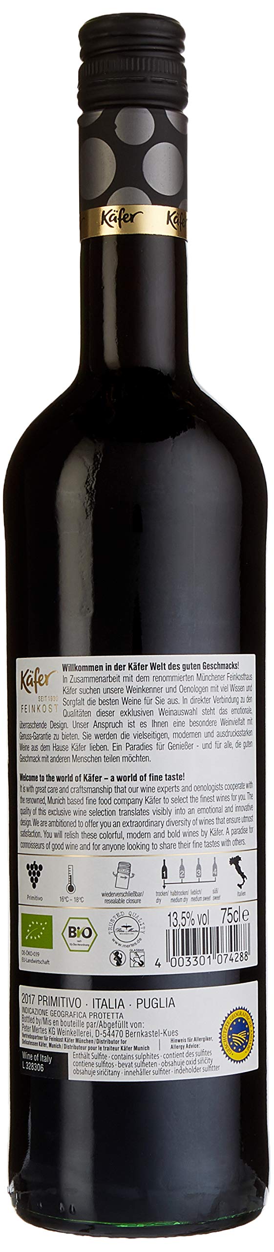 Feinkost Käfer Primitivo Trocken (6 x 0.75 l)