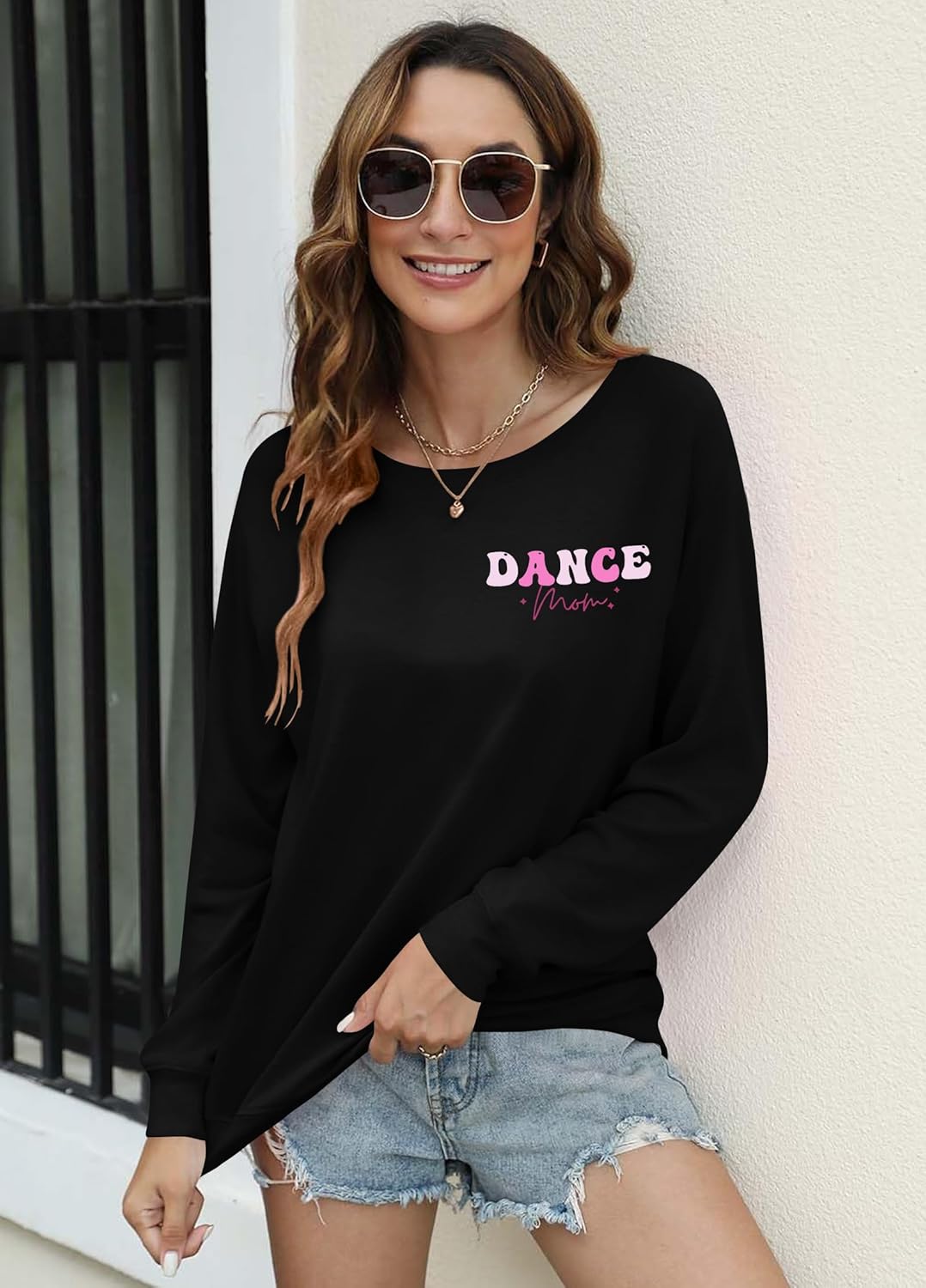 Ithalt Mama Sweatshirt for Women in My Dance Mom Era Sweatshirts Dance Mom Crewneck Long Sleeve Casual Pullovers Top