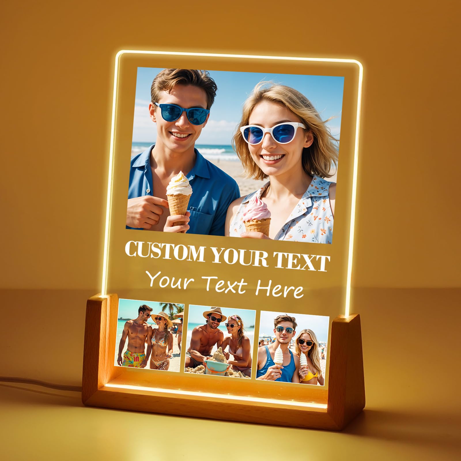 BEXOA Personalised Spotify Plaque - Custom Music Plaque Acrylic with Photo Personalised Photo Gifts for Her Valentine's Day Christmas Anniversary Birthday (Style A)