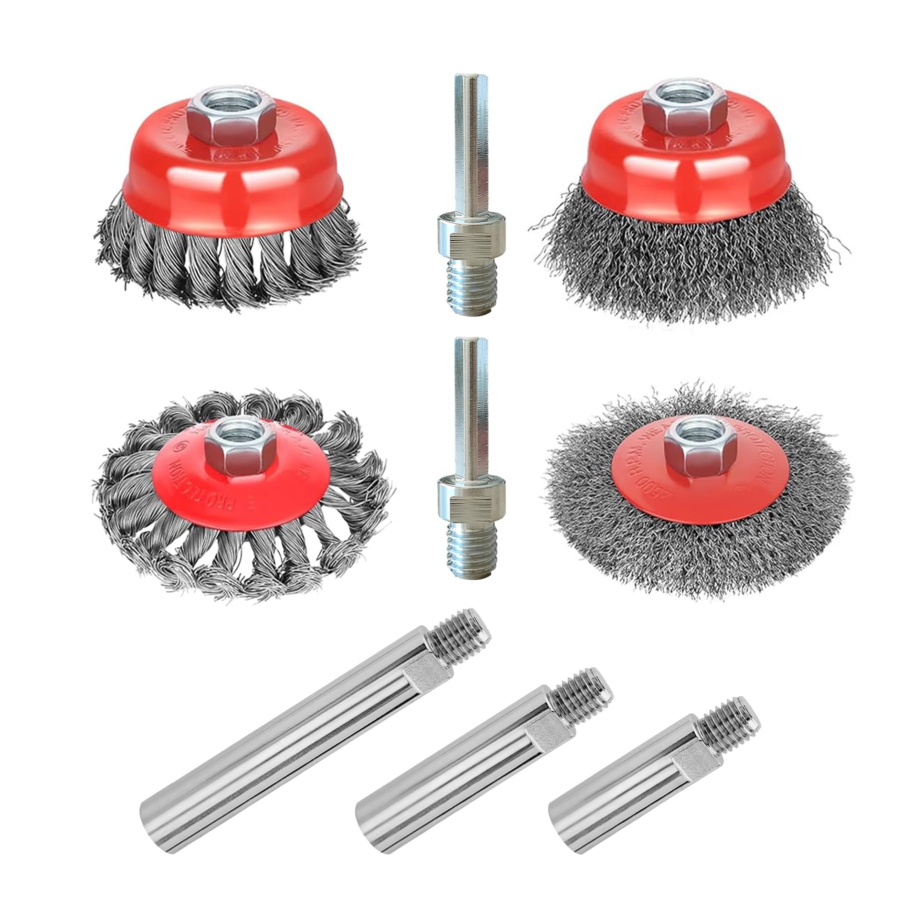 Angle Grinder Wire Wheel Brush Set - Rust Removal -7