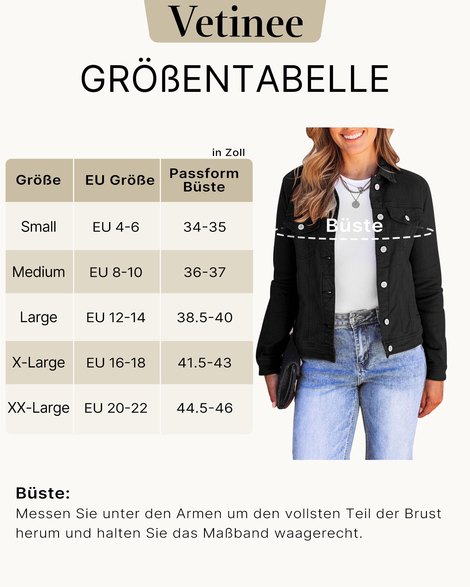 Vetinee Veste en Jean Femme Blouson Jean