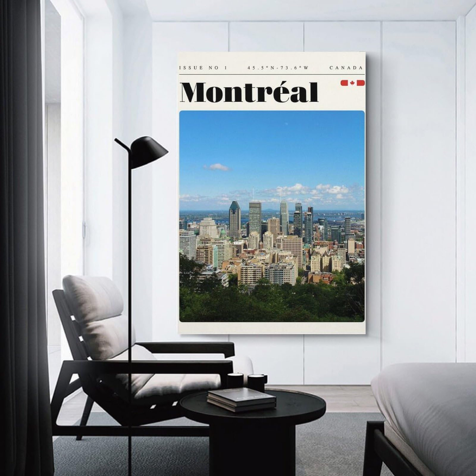 Junmoney Montreal Quebec Travel Art Canvas Wall Picture, 20x30inch(50x75cm), for Wall Displays, Bedrooms Or Room Updates, Wall Decor Suited to Curated Displays