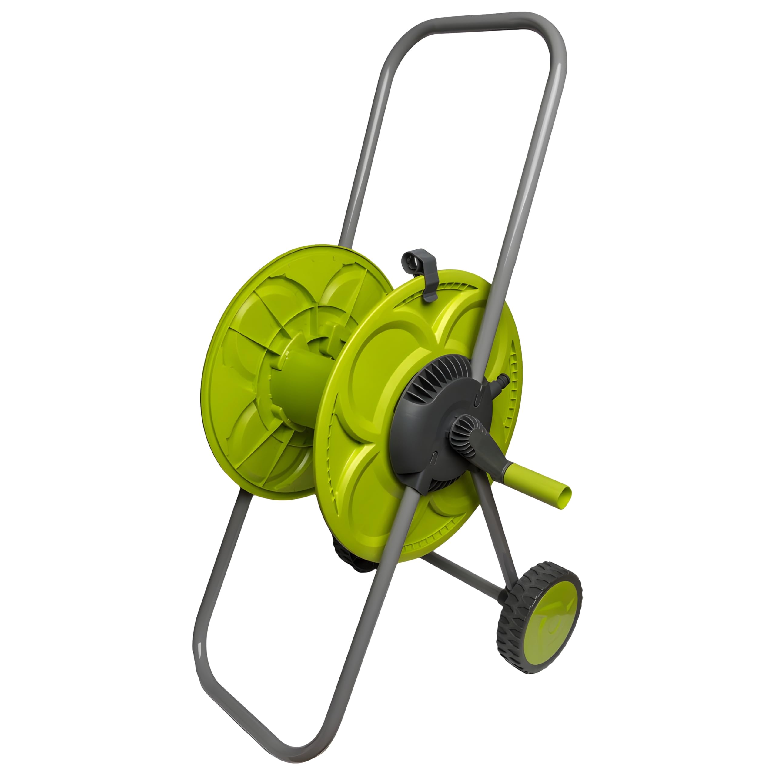 B&Q -  Hose Reel Eco Portable Cart Lime 50MPortable Water Pipe Storage With 2 Wheels