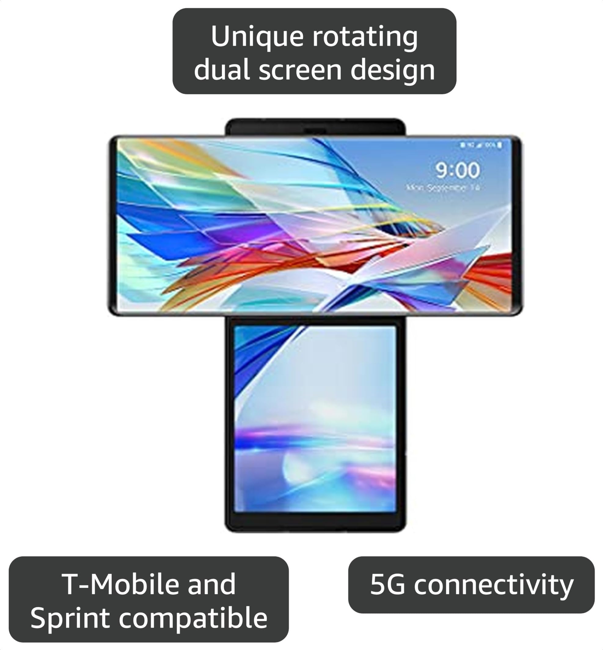 Amazon.com: LG Wing 5G T-Mobile Unlocked LMF100TM 6.8 inch 8GB+