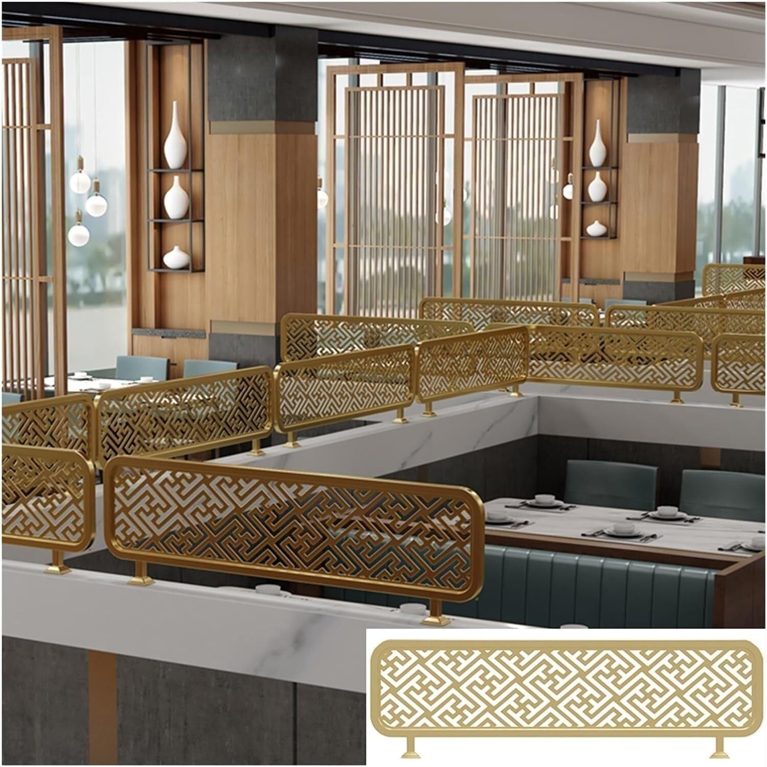 LVSEWOA Glass Partition Divider for Dining Areas Countertop Screen for Office and Restaurant Decor Decorative Room Divider(B,30x140cm/11.81x55.11in)