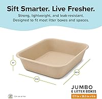 Vista 3 de Kitty Sift Caja de Arena Desechable para Gatos Jumbo, 6 Unidades, Duradera y Portátil para Viajes y Hogar, Caja de Arena Desechable Ecológica que