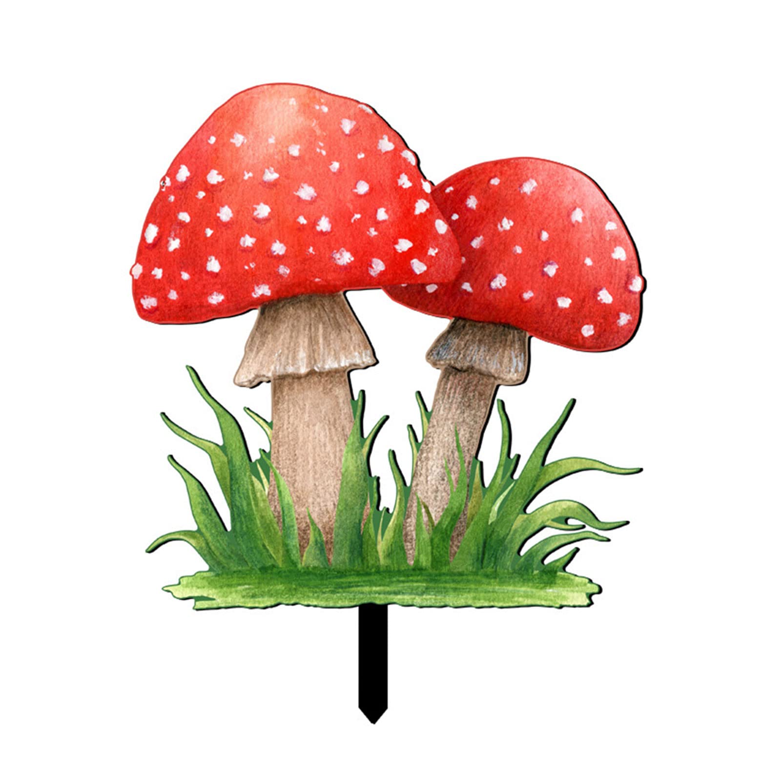oringnat 3D Mushroom Garden Stakes Acrylic Yard Signs Outdoor Potted Plant Ornaments for Garden Decoration