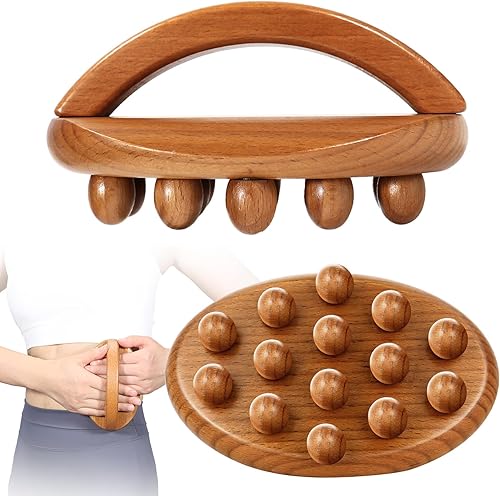 Wood Therapy Fascia Release Massage Tools, Manual Trigger Point Lymphatic Drainage Cellulite Massager, Wooden Massage Brush Gua Sha Body Sculpting