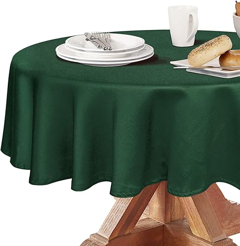Obstal - Mantel redondo de 210 gsm (7.41 ozm), resistente al agua, de microfibra y decorativo para uso en interiores y exteriores (60 pulgadas de