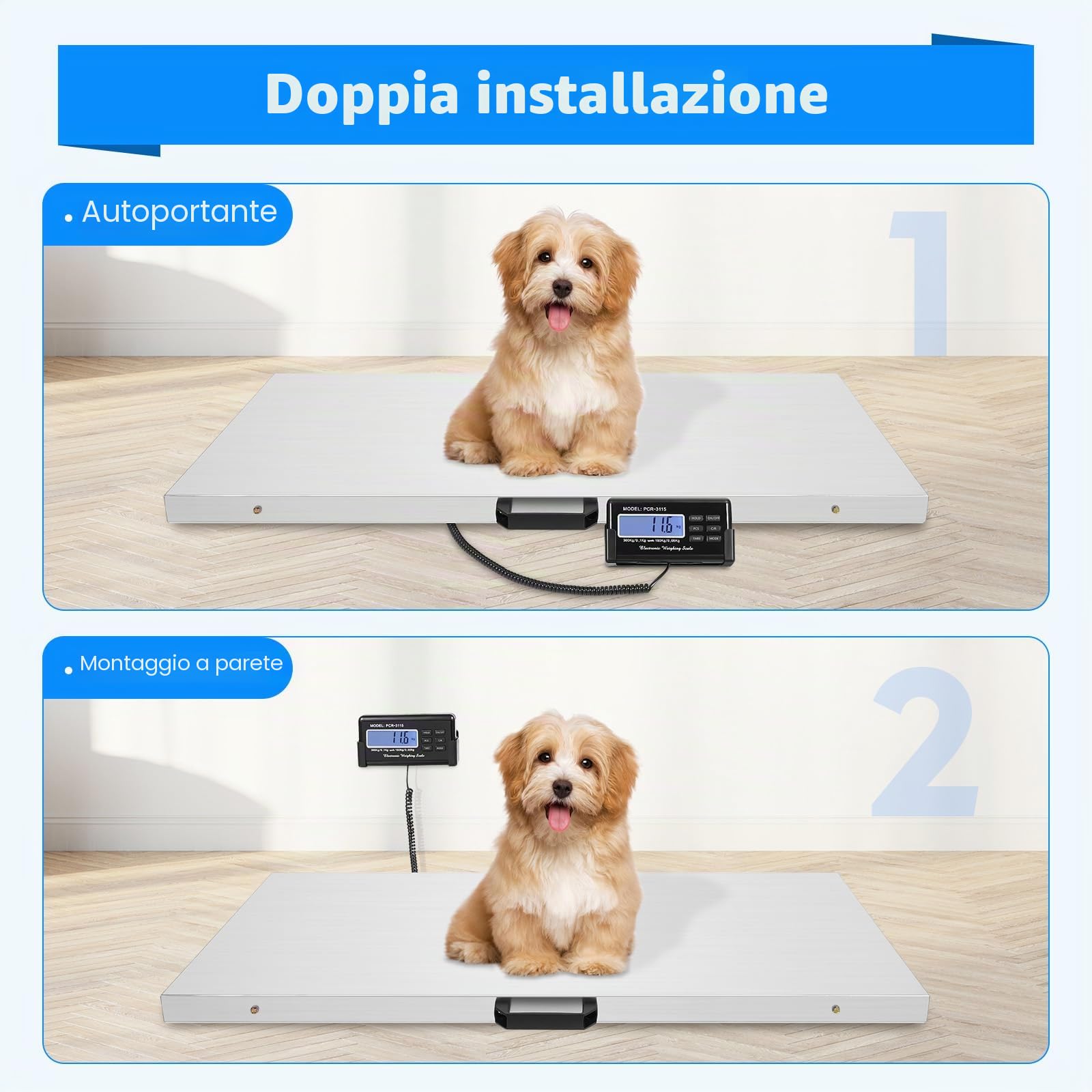 Bilancia veterinaria grande per animali domestici, 100 g, 300 kg, 103 x 53 cm, per cani di grossa taglia