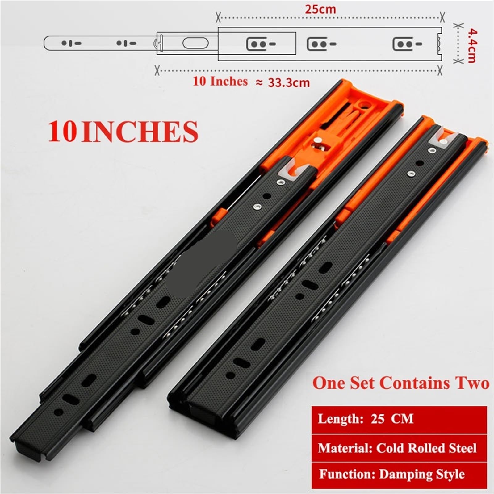 Guide per cassetti ad estrazione totale, Guide for cassetti in acciaio inossidabile for armadietti a tre sezioni con chiusura ammortizzata da 6-20 pollici(Cold-20 Inch-Damping)