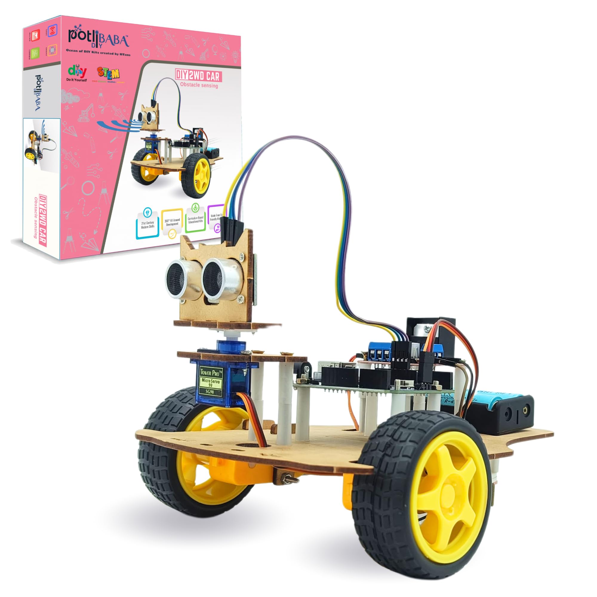 PotliBABA DIY 2WD Obstacle Avoiding, Robotics Kits, Science Kits for All, Motor, Arduino Uno, Switch, Wire, Battery case, Motor Drive, Chassis, Wheels, Caster Wheel and Screws. (B0CZ7HDH92) Amazon Price History, Amazon Price Tracker