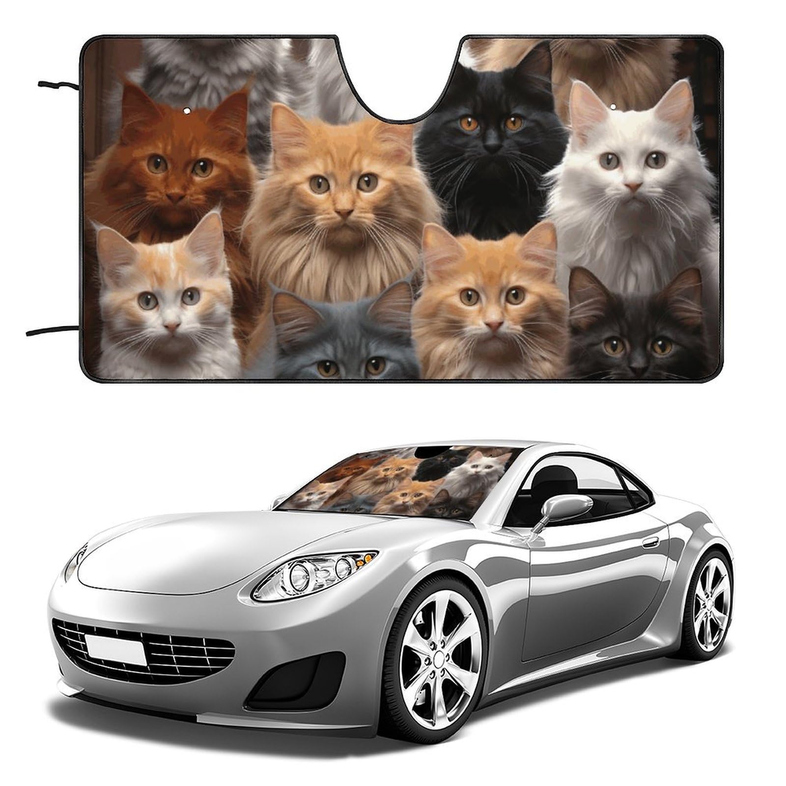 CarCat Collection Windshield Visor FoldableCat Collectionreflective Visor UV Protection