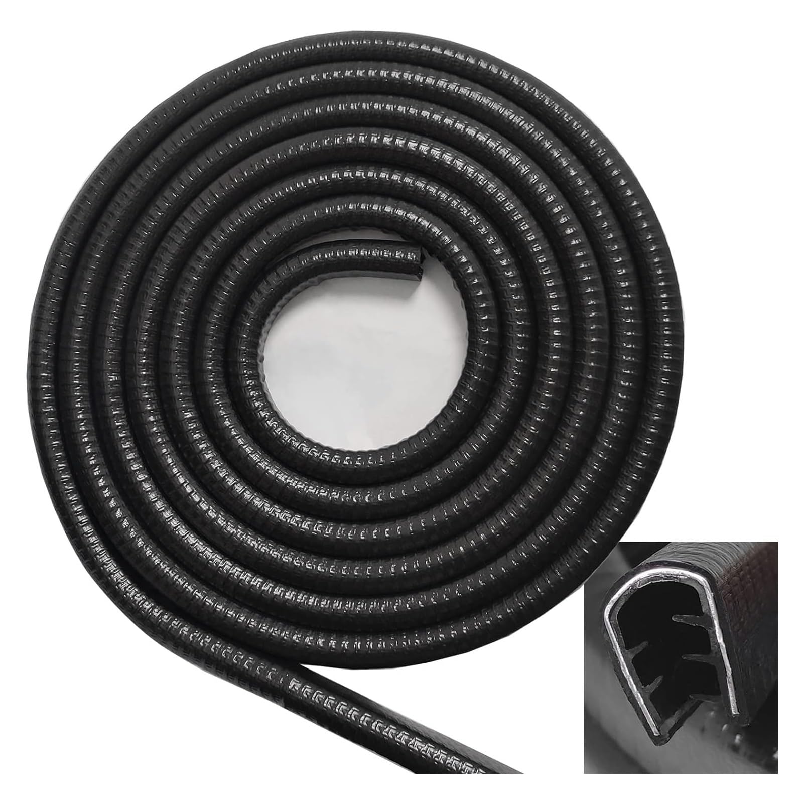 THE WHITE SHOP Large Edge Trim Fits Edge 1/4 inch, Black Rubber Edge Trim Boat Trim Molding Door Trim Edging Plastic Edge Trim