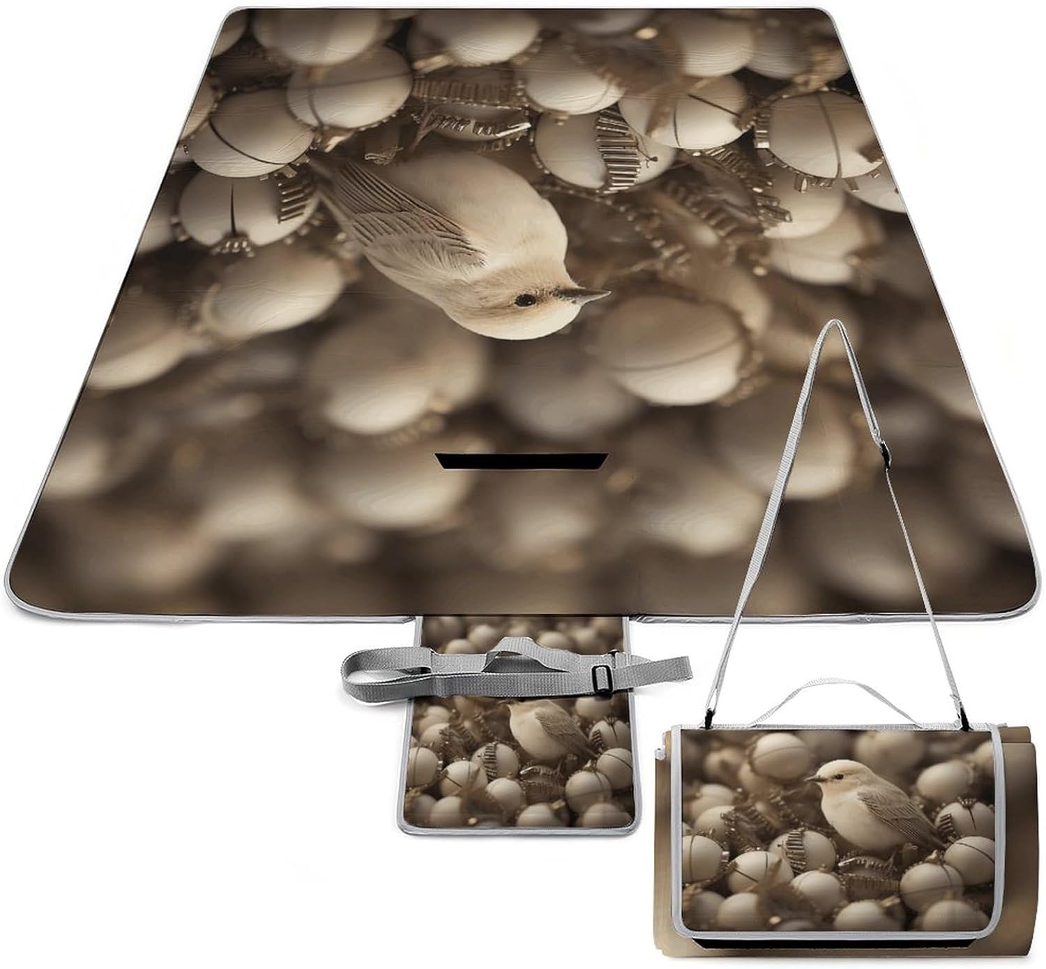Outdoor Picnic Blanket Extra Large Beach Blanket Waterproof Picnic Mat A White Bird Camping Blanket Portable with Carry Strap Park Blanket for Grass Camping Park
