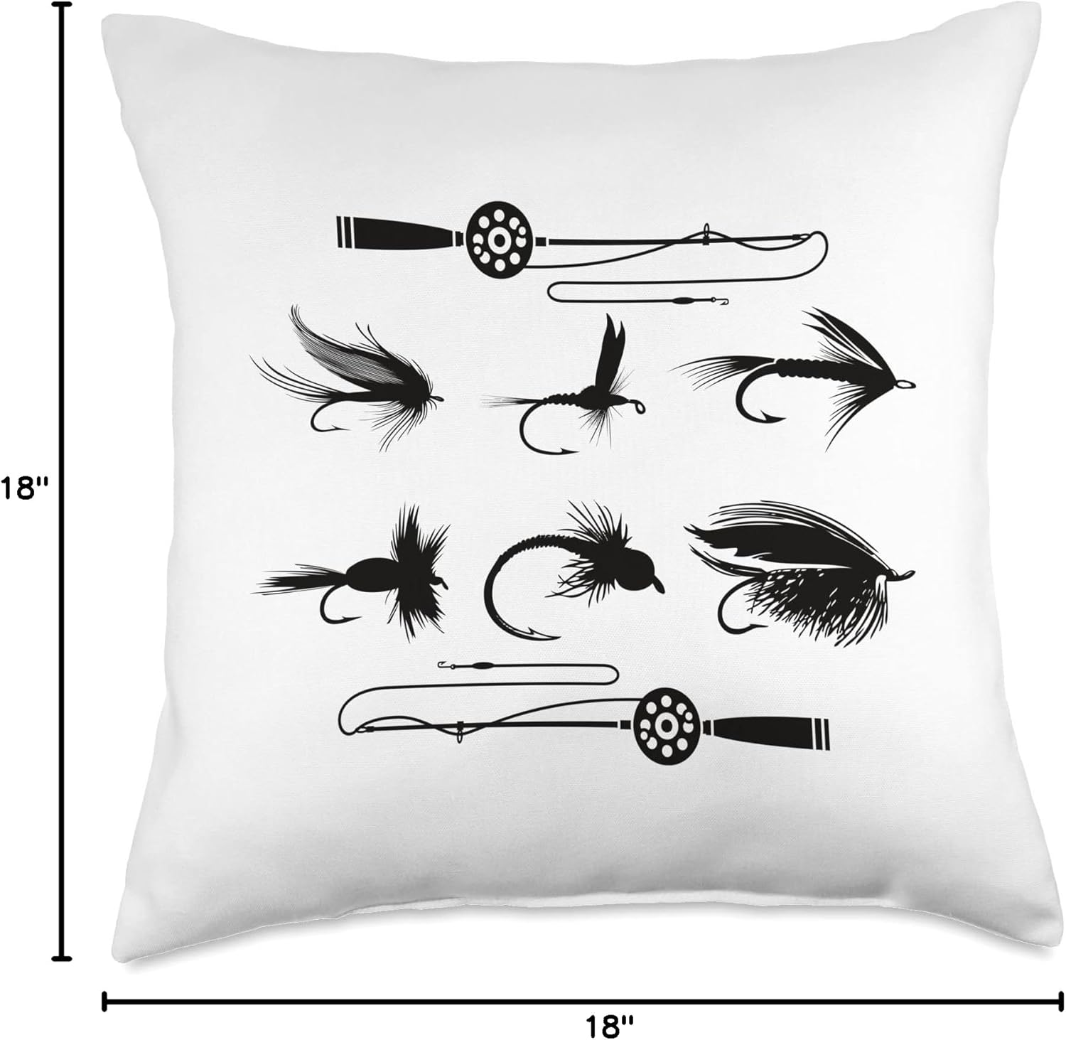 Trout Fly Fishing Nature Outdoor Fisherman Funny Throw Pillow