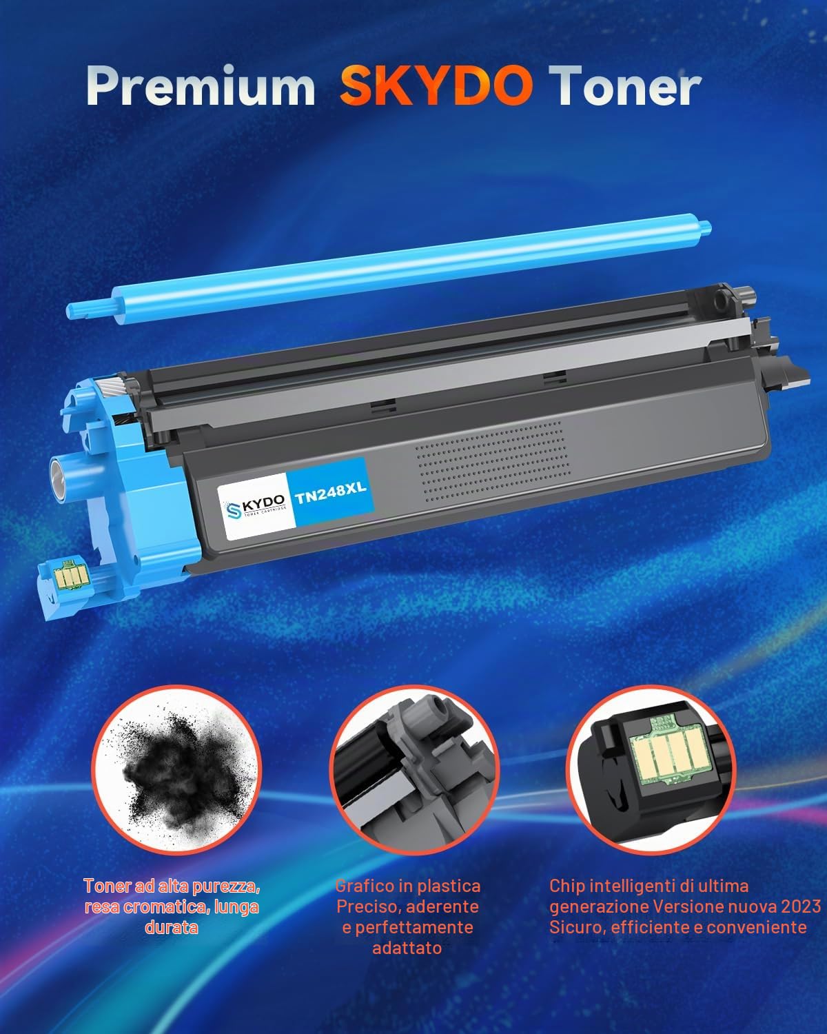 Skydo TN248XL TN248 Cartucce Toner Compatibili per Brother TN248 TN248CMYK TN-248 per Brother DCP-L3520CDWE L3520CDW L3560CDW MFC-L3760CDW LC3740CDW HL-LC3215CW LC3220CW (Nero Ciano Magenta Giallo)