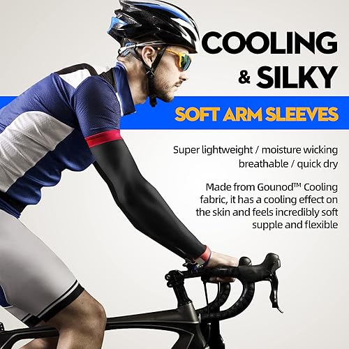 Miniatura 4 de GOUNOD Compression Arm Sleeves for Men and Women - Football Sleeves, Covers for Sun Protection, White Arm Sleeves