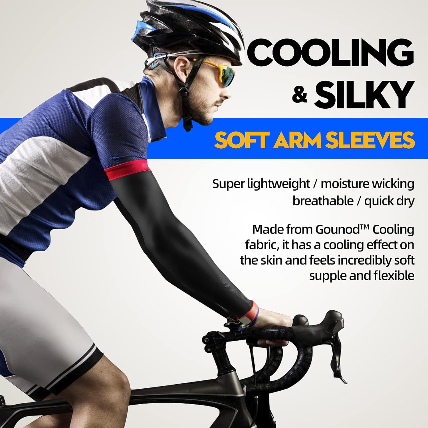 Miniatura 4 de GOUNOD Arm Sleeves for Men and Women Compression Sleeve to Cover Full Arm Sun Protection, UV Block