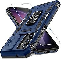 Vista 70 de DEERLAMN - Funda para Samsung Galaxy A15 5G con cubierta deslizante para la cámara + protector de pantalla (1 paquete), soporte giratorio con anillo