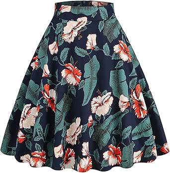 Gonna Lunga Midi Vintage Retrò Da Donna Solido Elegante Gonne A Va Alta A Line Gonne Altalena Anni '50 - Foto 2