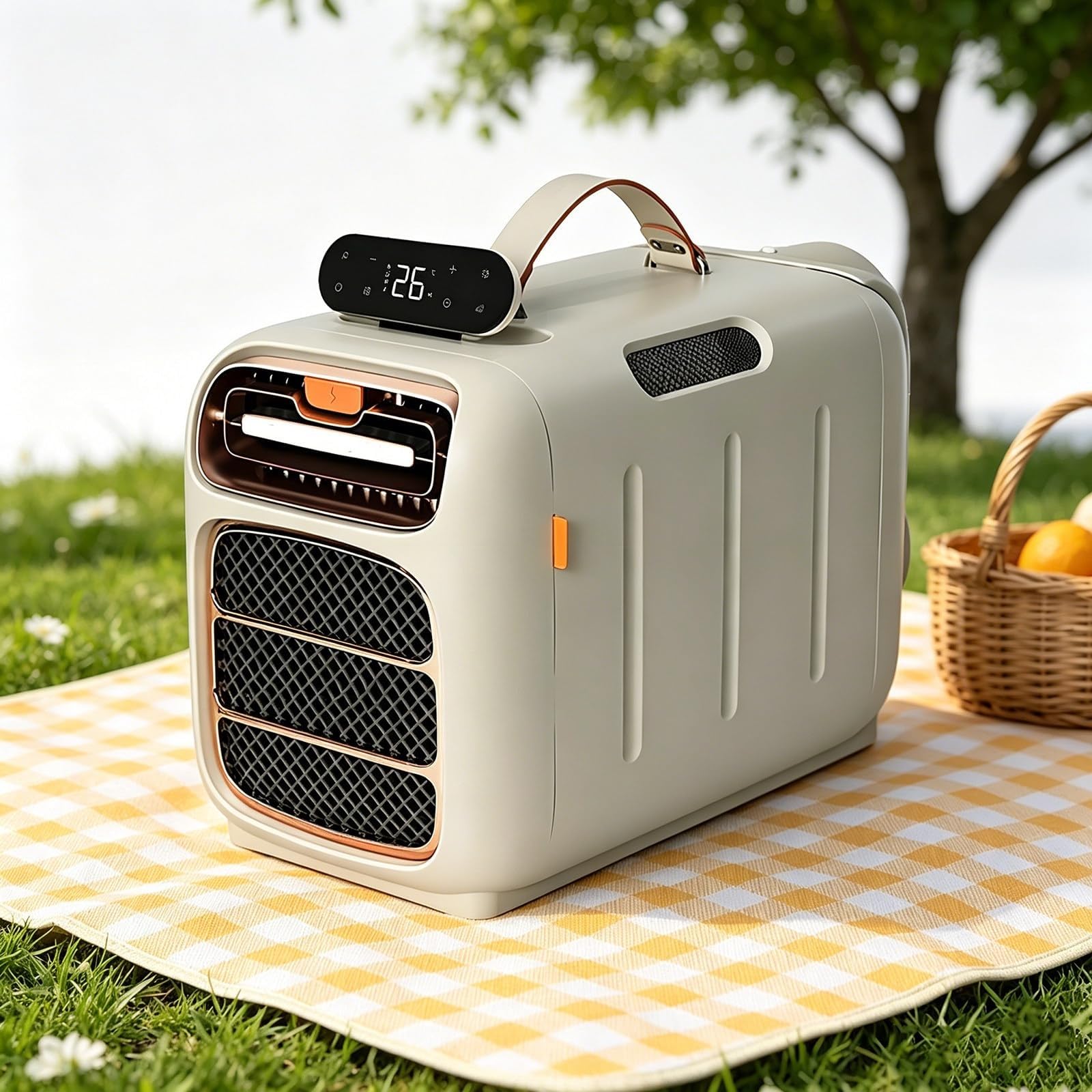 4800 BTU Portable Camping AC Unit, Self-Evaporating No-Drain System, Low Energy Consumption, Adjustable Speed for RV, Truck, Camper & Pet House