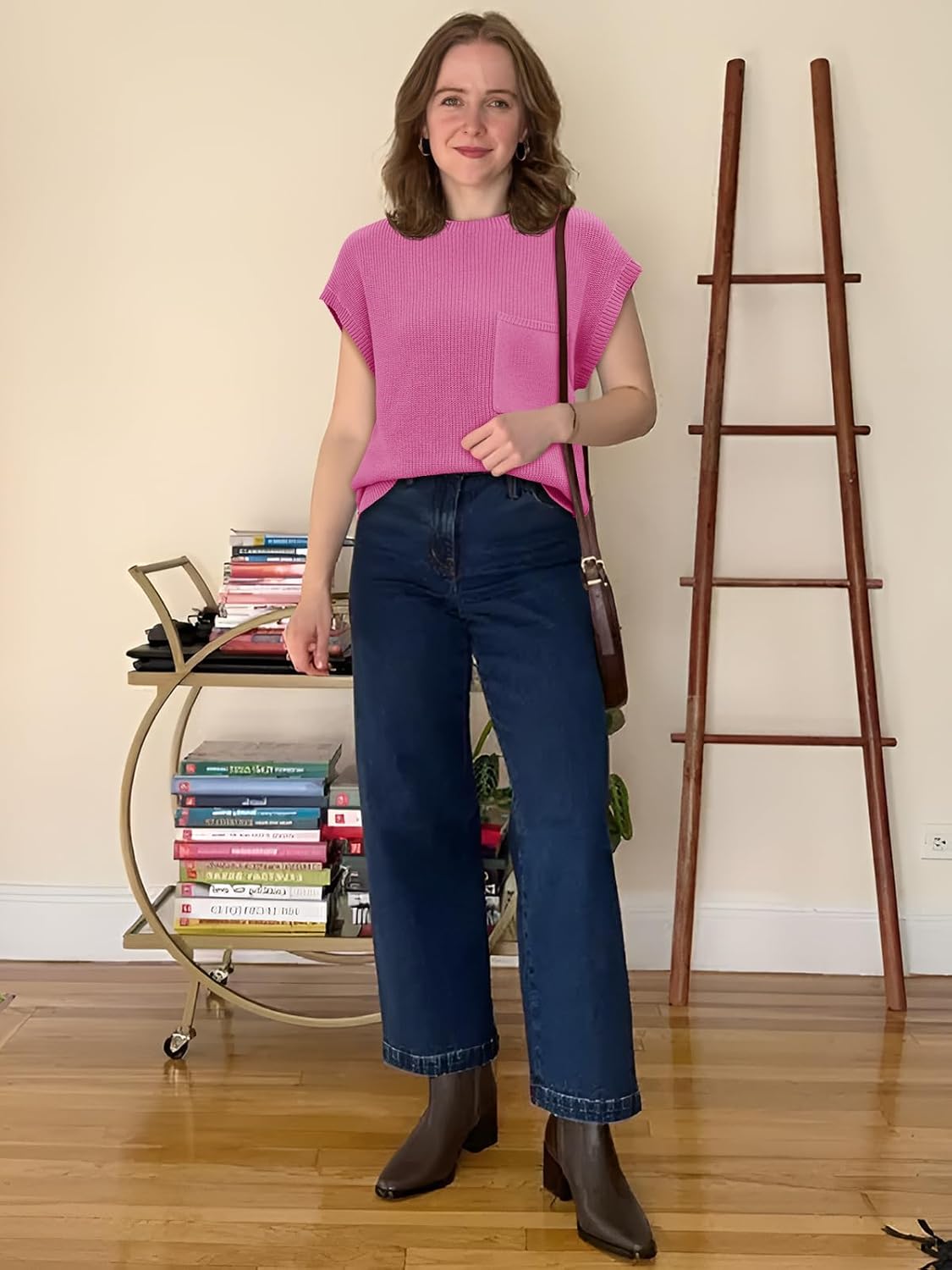 Imily Bela Summer Fall Short Sleeve Sweater for Women 2026 Crew Neck Ribbed Knit Vests Trendy Pullover Tops - Image 5