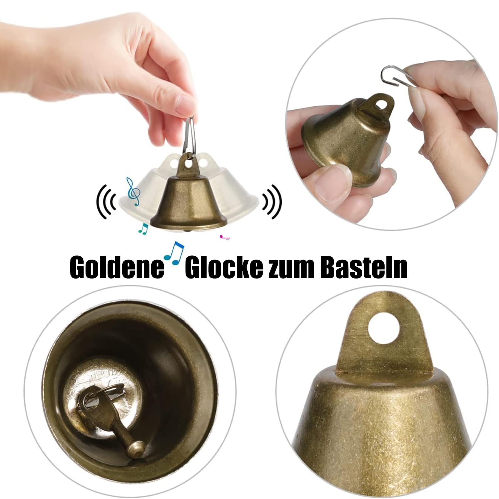 Campane Decorative In Bronzo - 36 Pezzi 42 Mm - Per Decorazioni Natalizie, Fai Da Te, Matrimoni - Stile Vintage - Foto 4