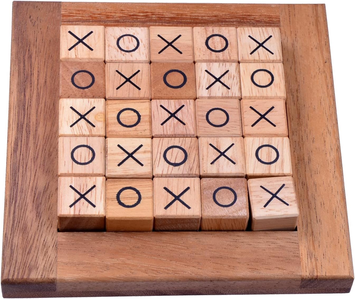 Tic-Tac-Toe - Tic Tac Toe - Tile Game - Strategy Game in Wooden Frame