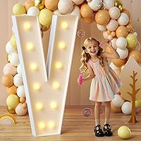 Vista 88 de imprsv Letras iluminadas de marquesina, letras de mosaico de 4 pies con luz para decoración de fiesta de graduación de baby shower, grande B