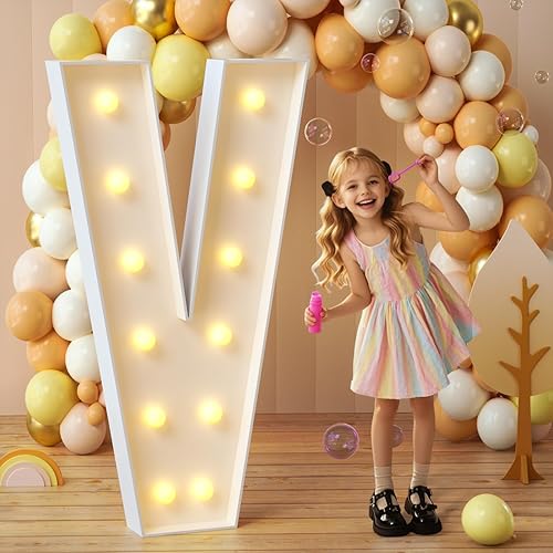 Vista 88 de imprsv Letras de marquesina iluminadas, letras de mosaico de 1.2 m con luz para decoración de baby shower, graduación, gran J para decoraciones