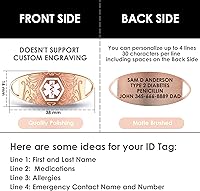 Vista 2 de Etiqueta de identificación de alerta médica de acero inoxidable para pulsera de alerta médica Diseño de comodidad curvada - Juego de etiquetas