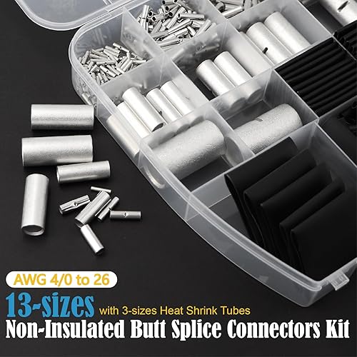 Miniatura 2 de Kit de conectores a tope no aislados BN0.5-BN100 para cableado de cobre puro AWG 8 6 4 2 10 sin aislamiento a tope conectores de crimpado de alambre