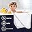 BAMBOO QUEEN 2 Pack Baby Bath Towel - Rayon Made from Bamboo, Ultra Soft Hooded Towels for Kids - X Large Size for 0-7 Yrs (White and Stripe, 37.5 x 37.5 Inch)
