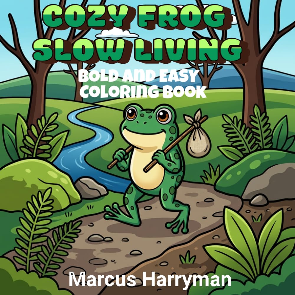 Cozy Frog Slow Living Colouring Book: Simple & Peaceful Daily Moment for Relaxation, Mindfulness & Anxiety Relief