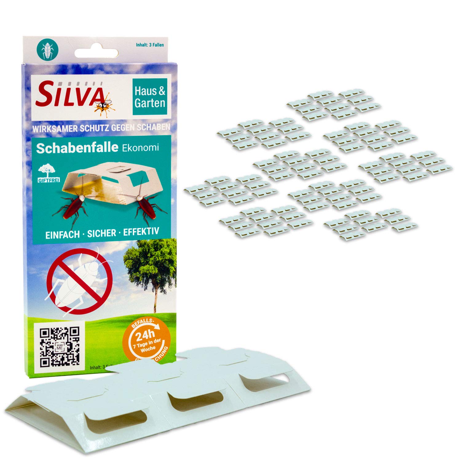 Silva Monitoring Schabenfalle Ekonomi - 300er Super Sparpaket - sichere & effektive Klebefalle