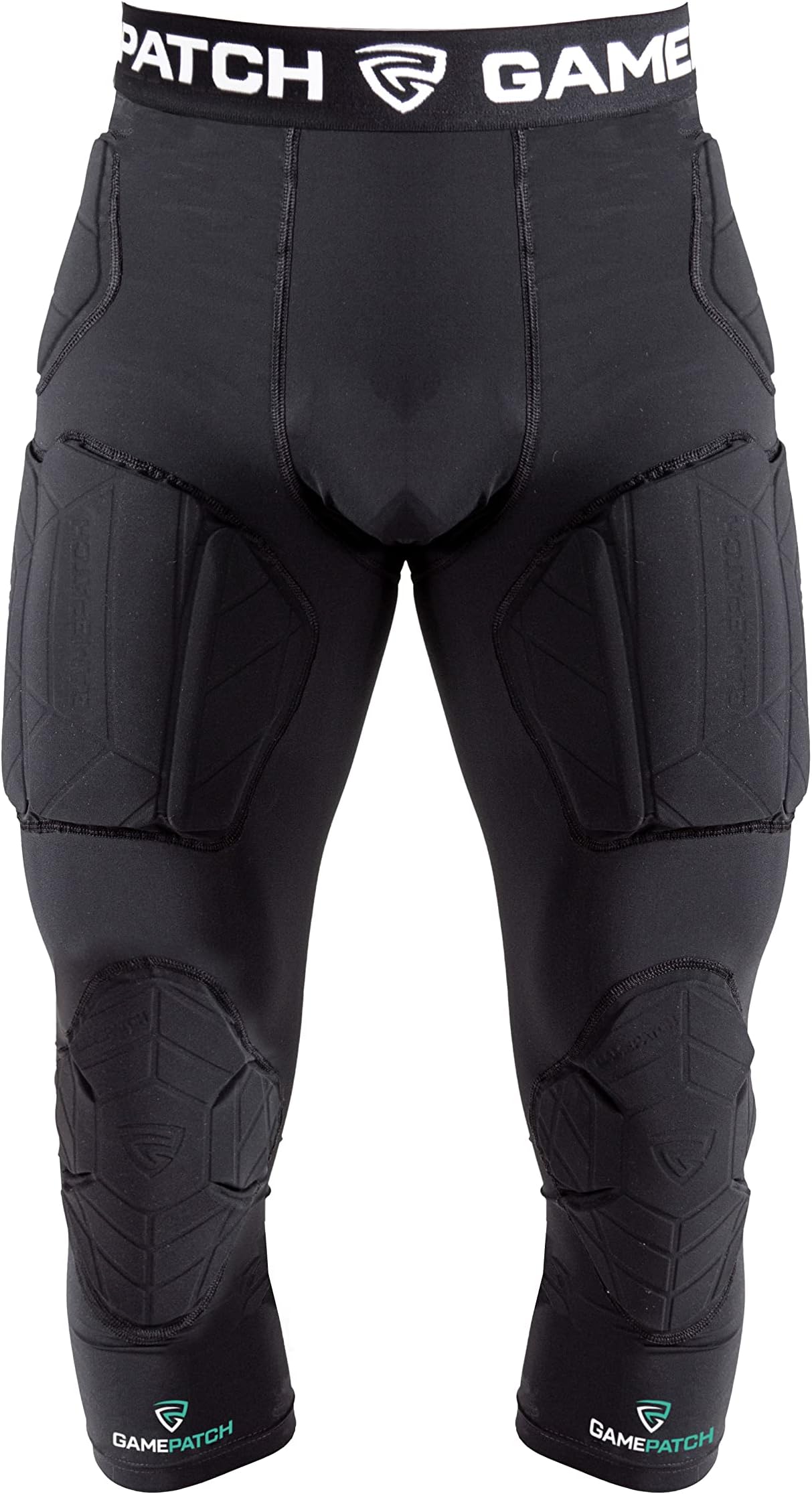 Gamepatch 3/4 Tights with Full Protection | Shock Absorbing Technology for Knees Thighs HIPS | Men Women Kids